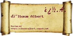 Ölbaum Albert névjegykártya